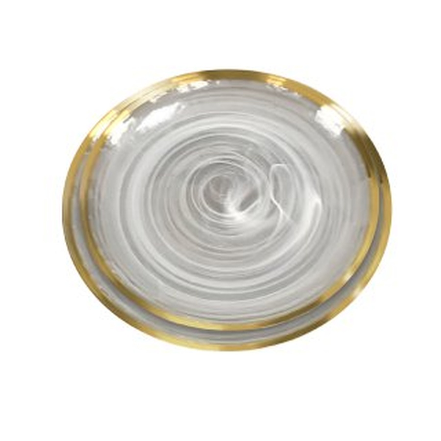 Набор тарелок "White smoke" с золотым кантом - Фото миниатюра 1