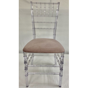 Стул «Тиффани» прозрачный, пастельно-розовый бархат - Фото 2