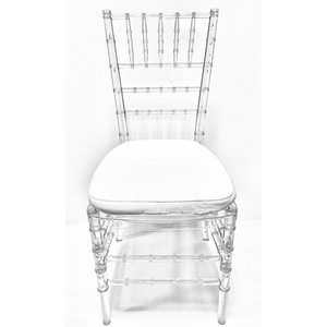 Стул «Тиффани» прозрачный, белая подушка ткань - Фото 2
