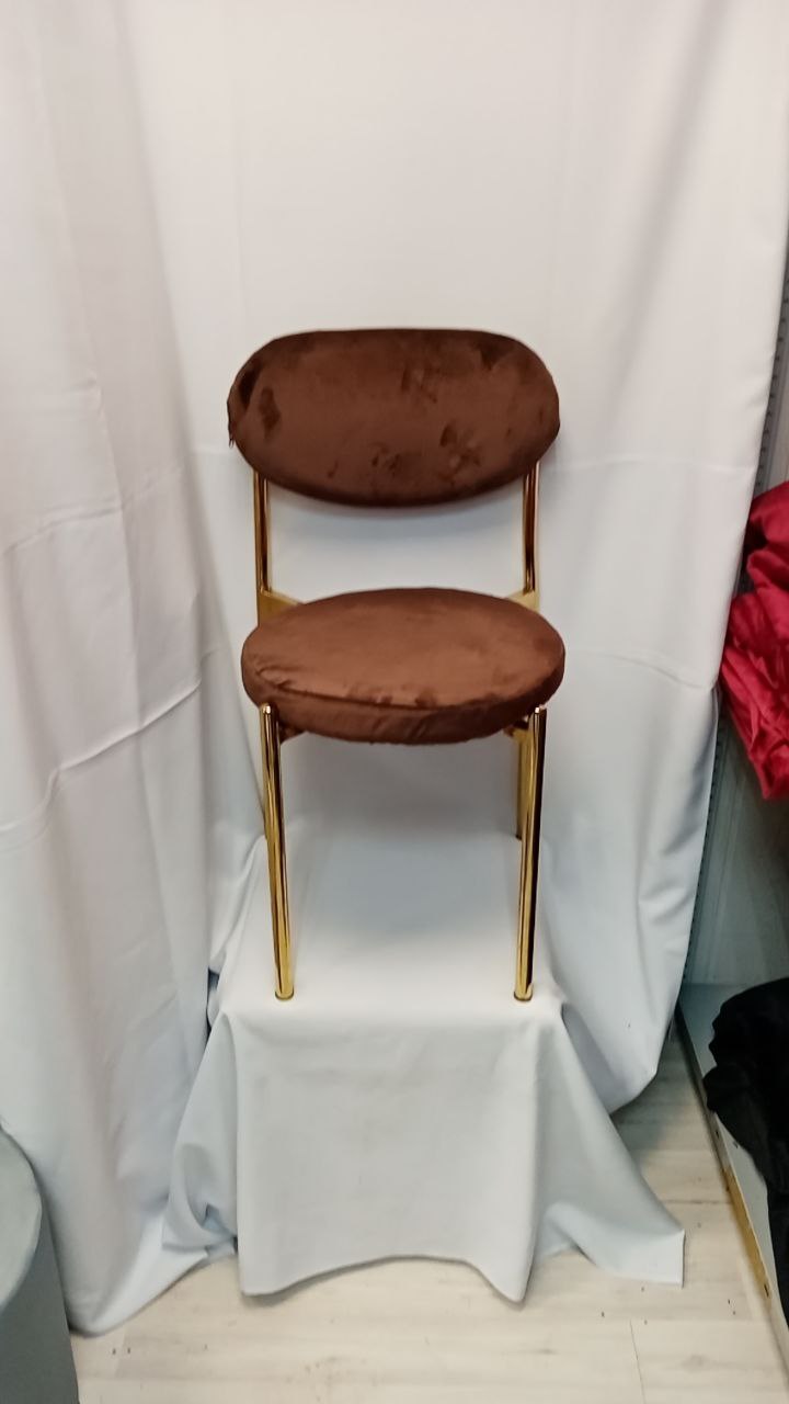 Стул Monaco золото, бархат темный шоколад