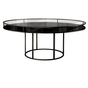 Стол  "Loft" черный, прозрачная столешница, черное подстолье - Фото 1