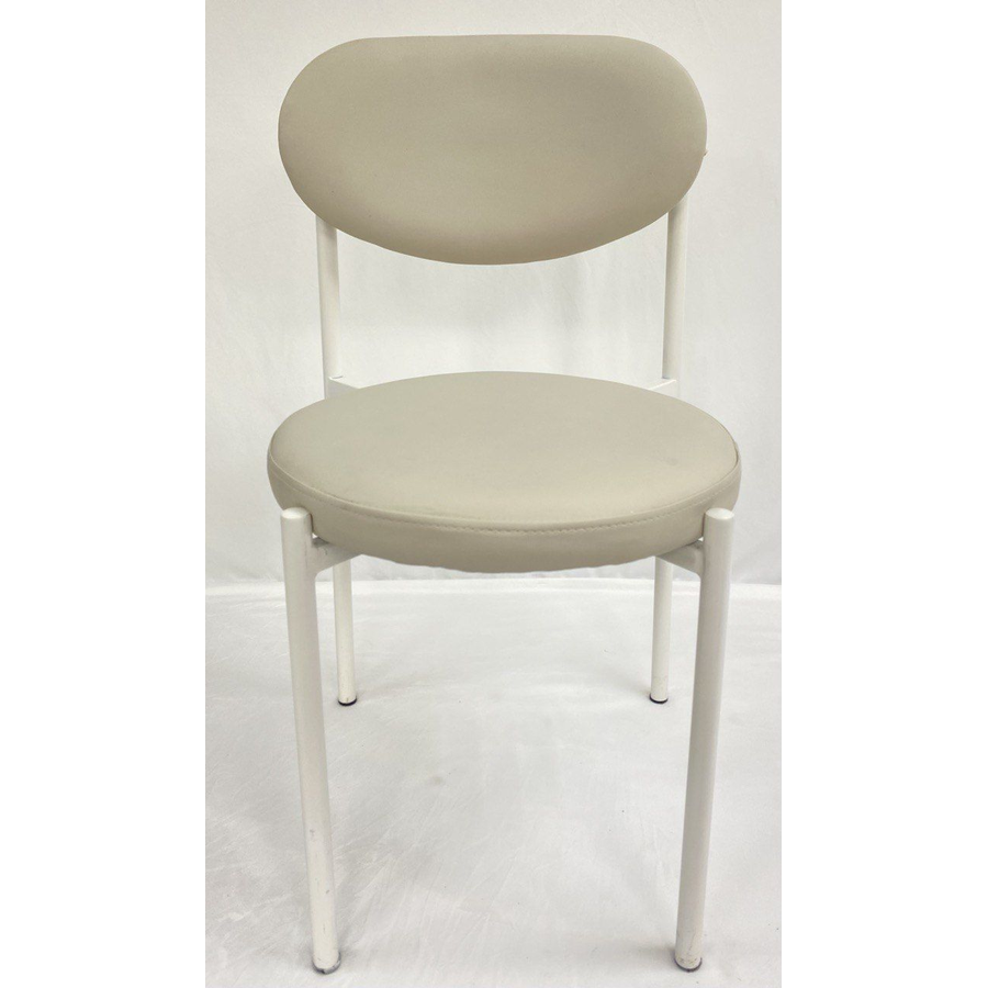 Стул Monaco белый бежевая кожа - Фото миниатюра 2