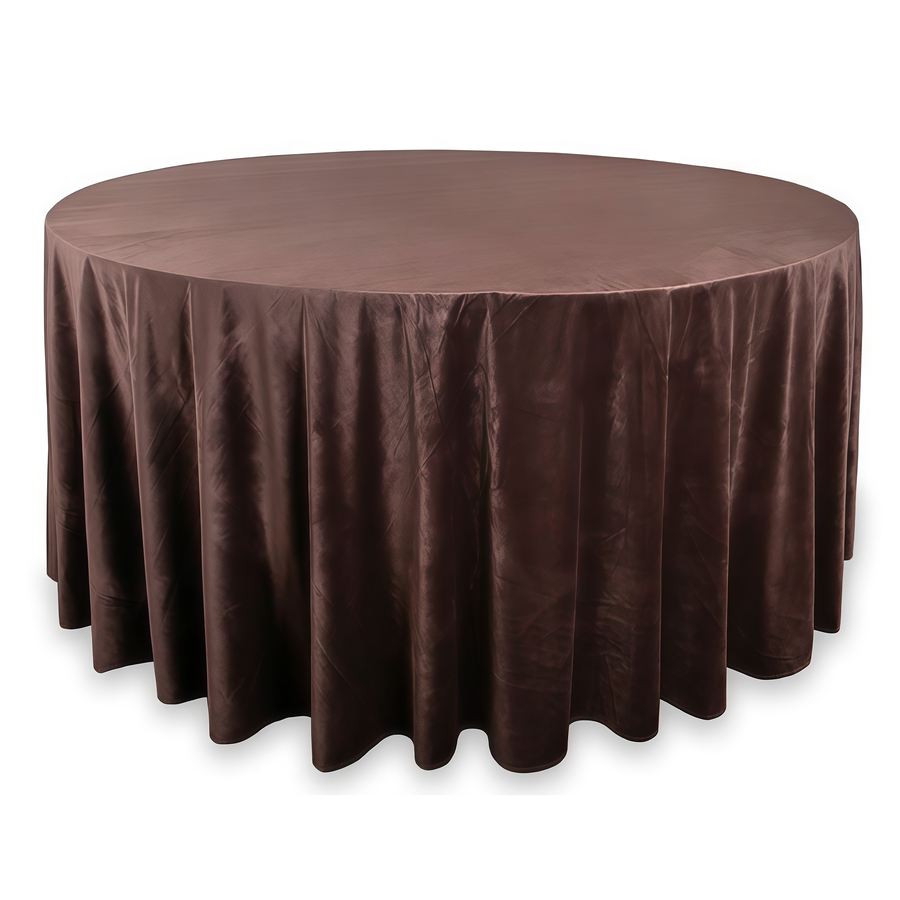 Скатерть круглая бархат темный шоколад - Фото основное 1