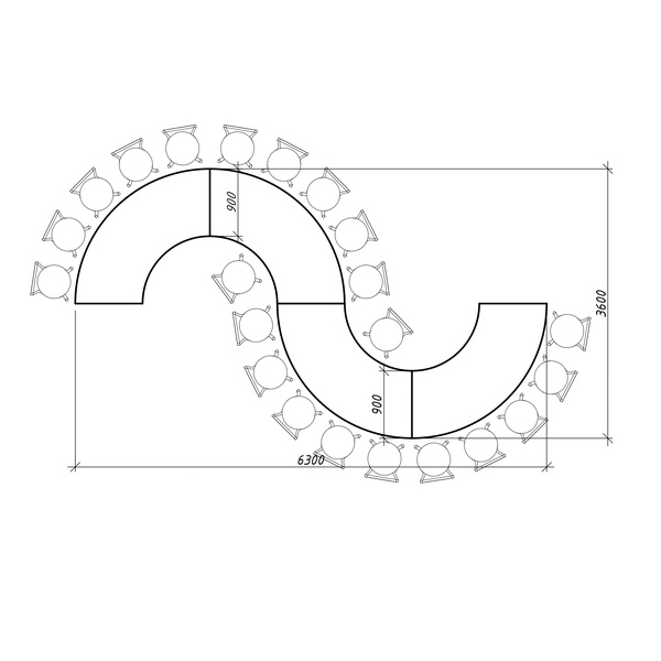 Стол "Orbit"  (4 модуля) кольцо - Фото 4