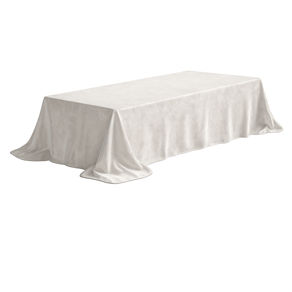 Скатерть прямоугольная XL бархат " Альпийский снег"