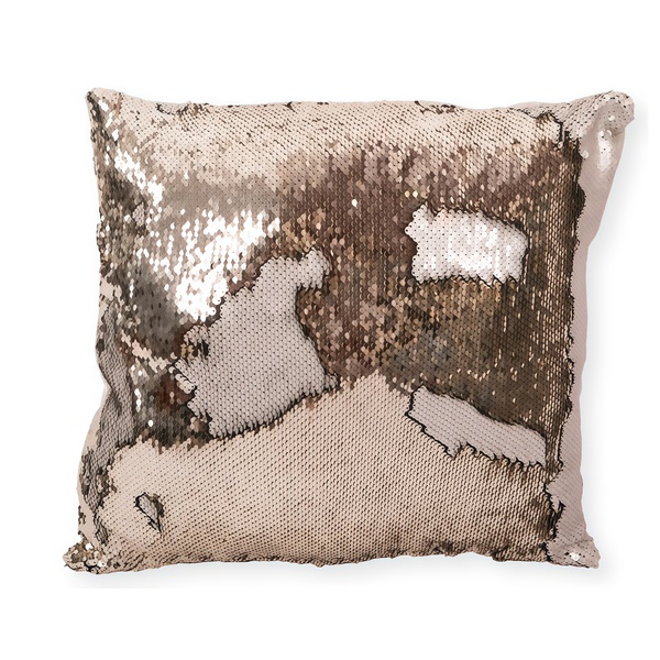 Подушка пайетки серебро с золотом - Фото 1