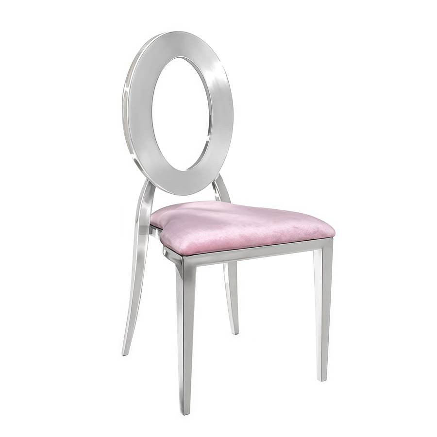Стул «Element» серебро, пепельно-розовый бархат - Фото миниатюра 1