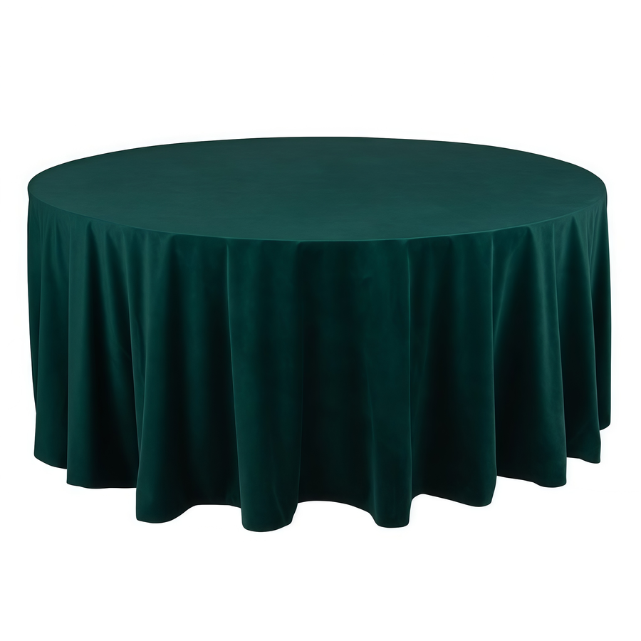 Скатерть круглая бархат изумрудная - Фото основное 1