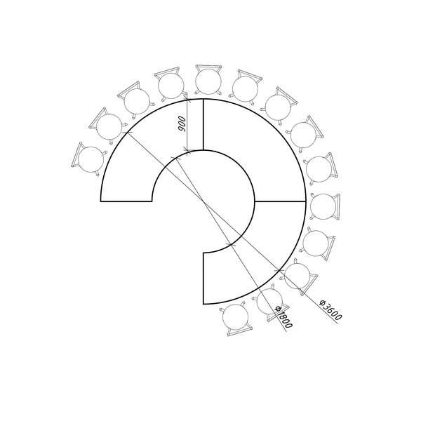 Стол "Orbit"  подкова (3 модуля) - Фото 3