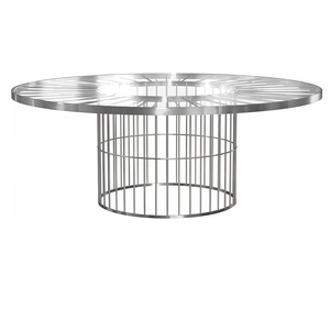 Стол Ferrari  серебро  с прозрачной столешницей - Фото 1