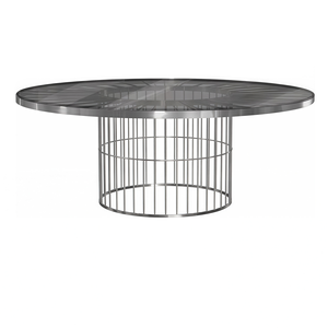 Стол Ferrari серебро с дымчатой столешницей