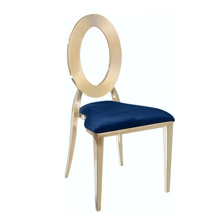 Стул «Element» золото, синий бархат - Фото миниатюра 1