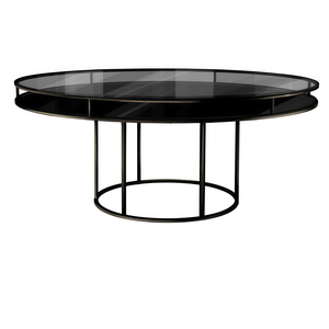 Стол "Loft" черный, дымчатое стекло, черное подстолье