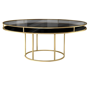 Стол "Loft" золото, дымчатое стекло, черное подстолье - Фото 1