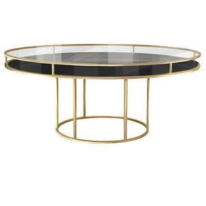 Стол "Loft" золото, прозрачная столешница, черное подстолье - Фото 1