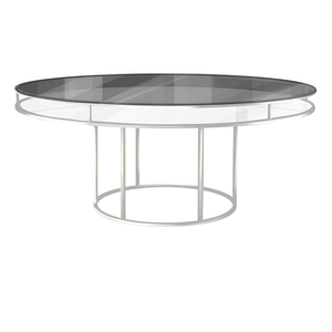 Стол "Loft" белый, дымчатая столешница, белое подстолье