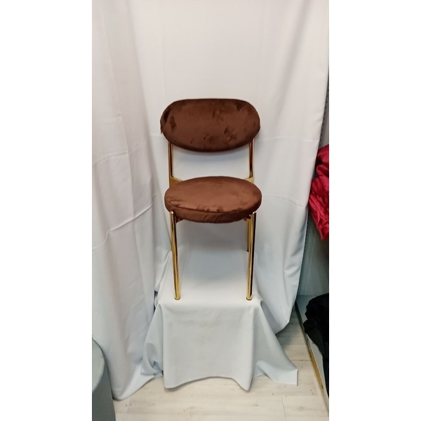 Стул Monaco золото, бархат темный шоколад - Фото 2