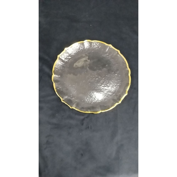 Тарелка "Лия" прозрачная с золотым кантом - Фото 6
