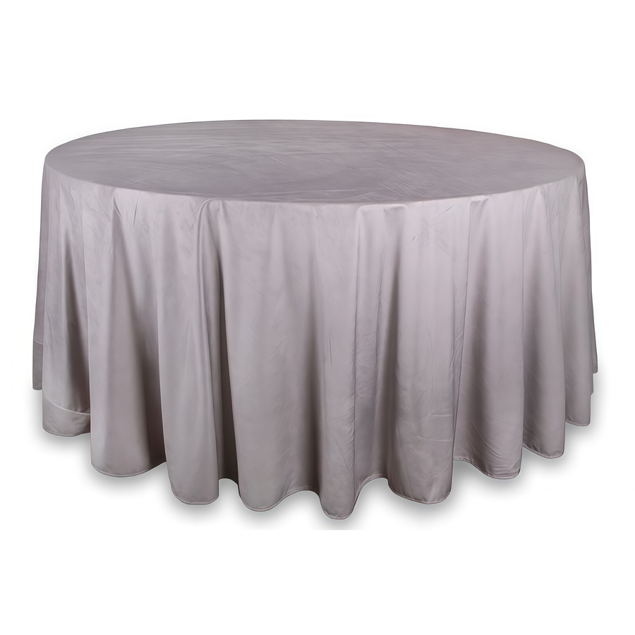 Скатерть круглая бархат платиново-серая - Фото основное 1