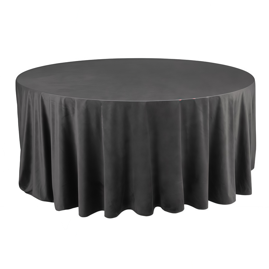 Скатерть круглая бархат темно-серая - Фото основное 1
