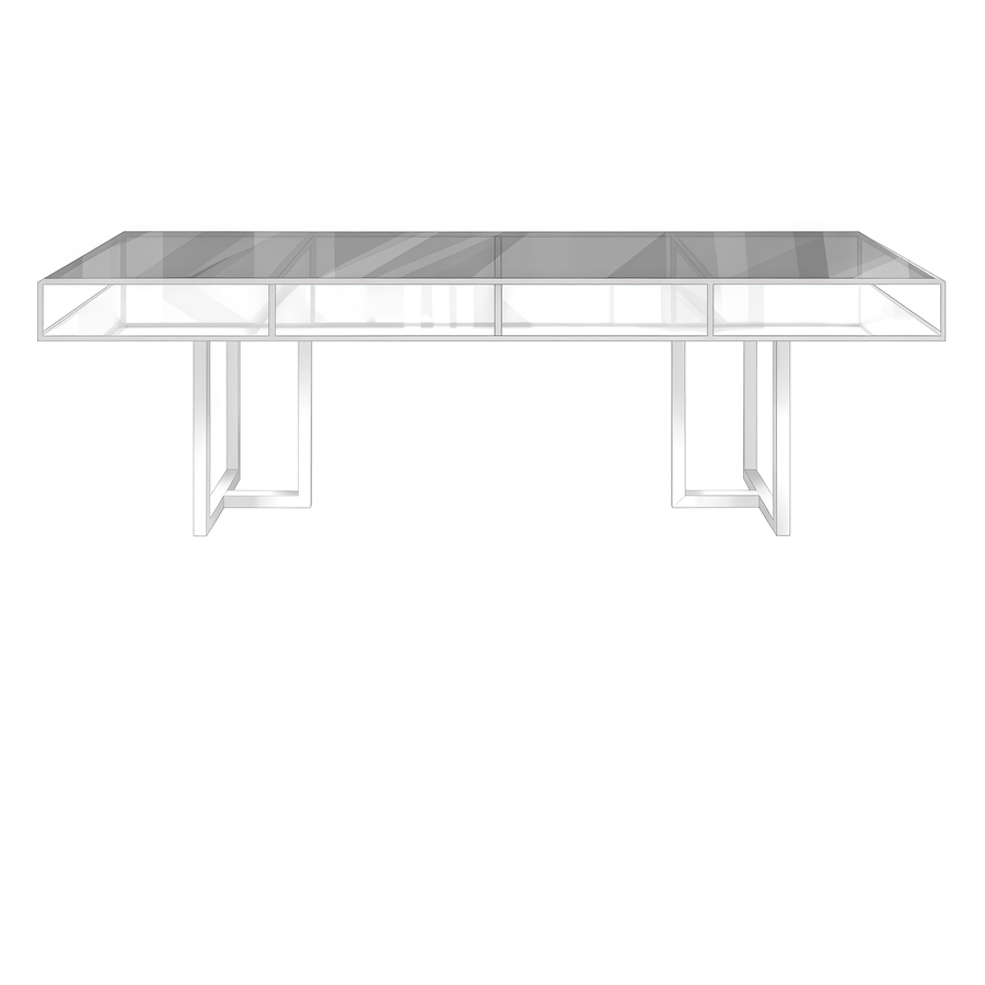 Стол "Loft White", дымчатая столешница, белое подстолье - Фото миниатюра 1