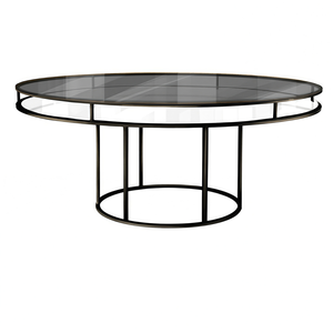 Стол "Loft" черный, дымчатая столешница, белое подстолье