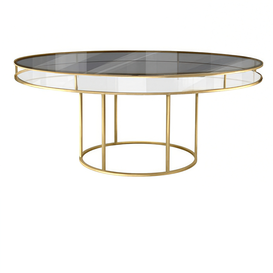 Стол "Loft" золото, столешница дымчатая, белое подстолье - Фото миниатюра 1