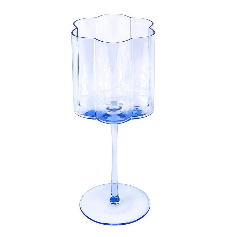 Бокал для вина "Floral" небесно-голубой - Фото миниатюра 1