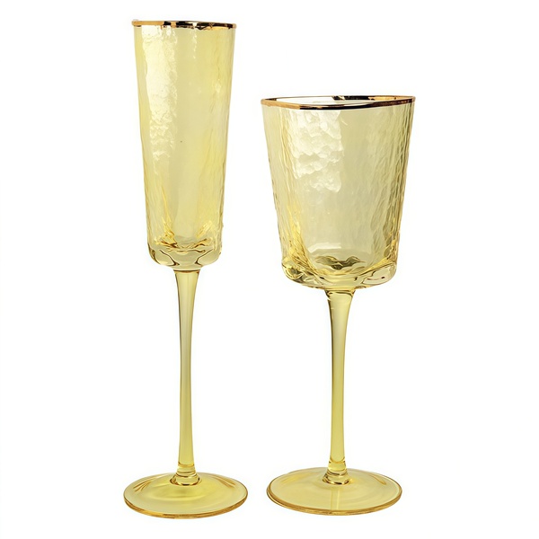 Набор бокалов «Bloom медовый» с золотым кантом - Фото 1