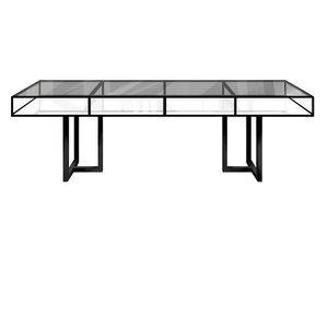 Стол "Loft Black", дымчатая столешница, белое подстолье