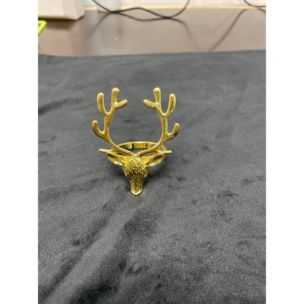 Кольцо для салфеток золотой олень - Фото 2