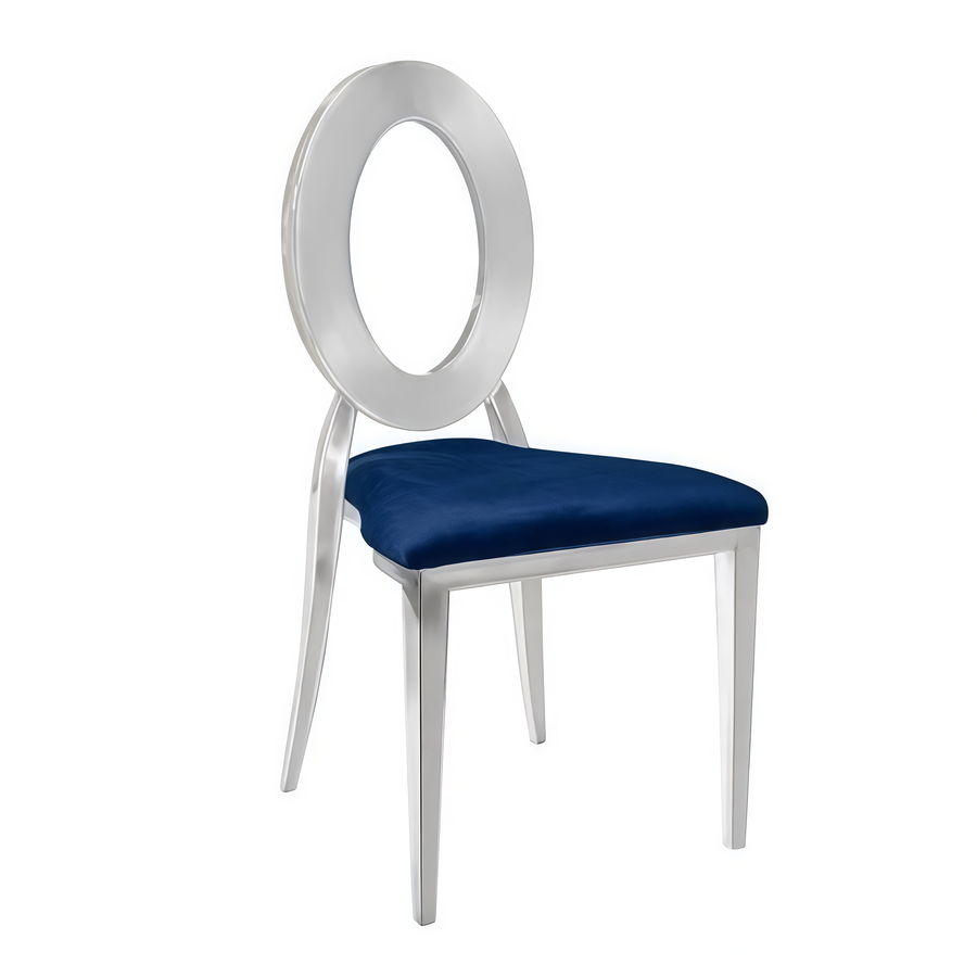 Стул «Element» серебро, синий бархат - Фото миниатюра 1