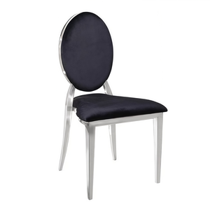 Стул «Вашингтон» серебро, черный бархат - Фото 1