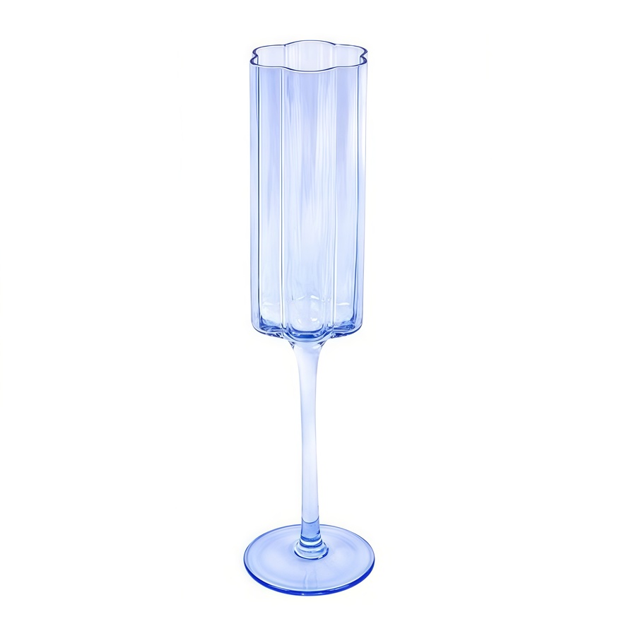 Бокал для шампанского "Floral" небесно-голубой - Фото миниатюра 1