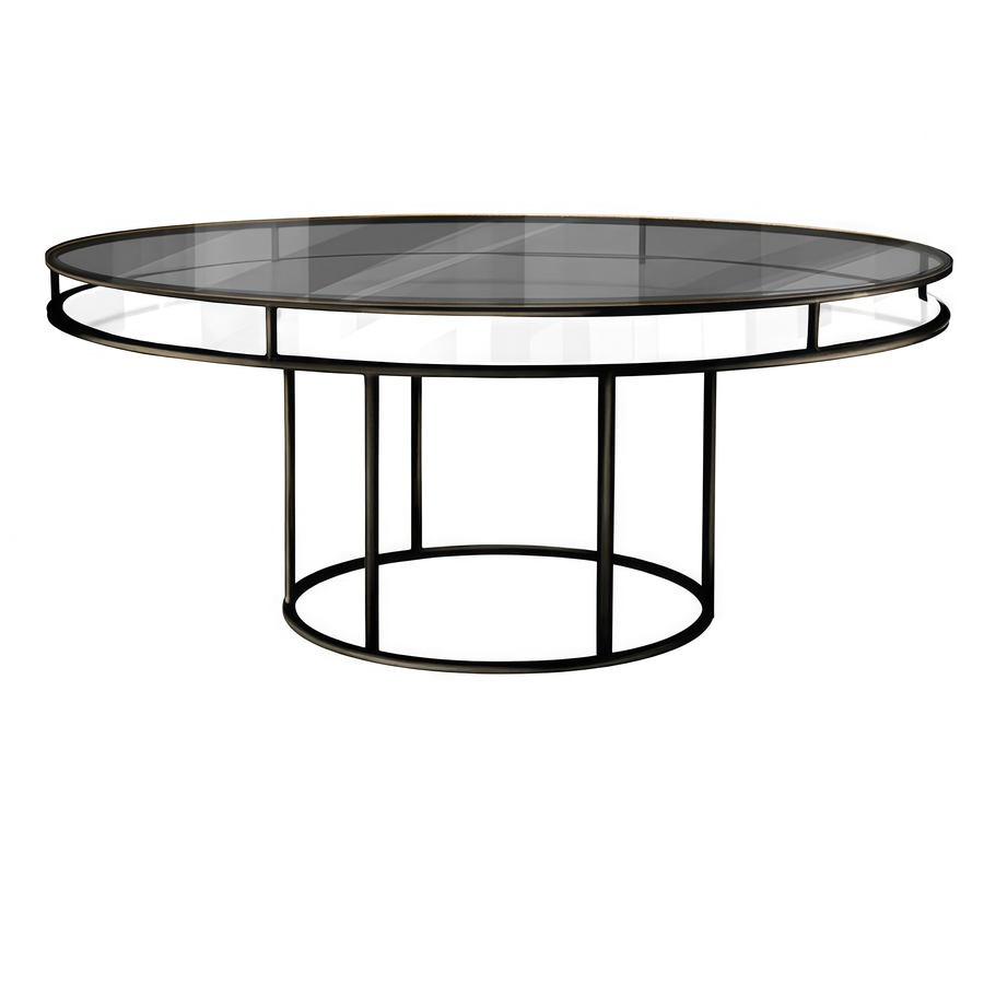 Стол "Loft" черный, дымчатая столешница, белое подстолье - Фото миниатюра 1