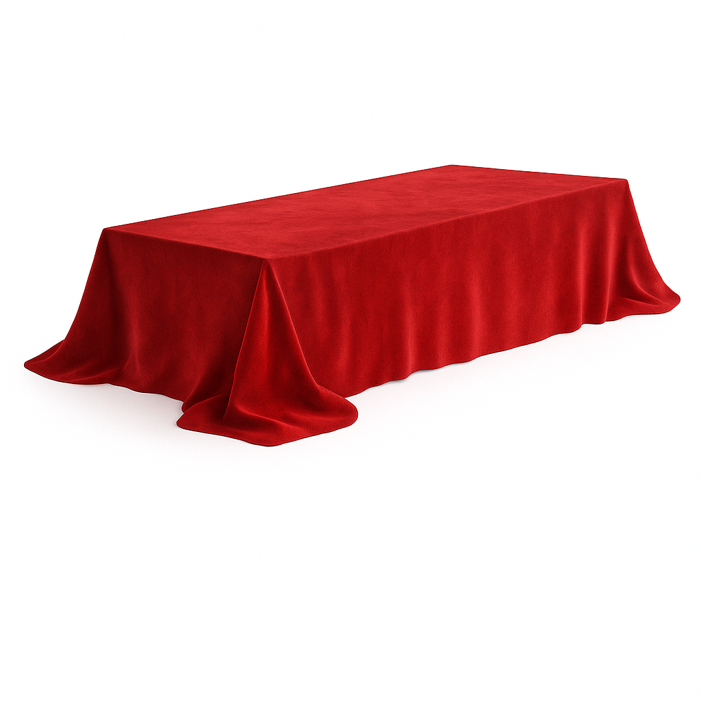 Скатерть прямоугольная XL бархат алая