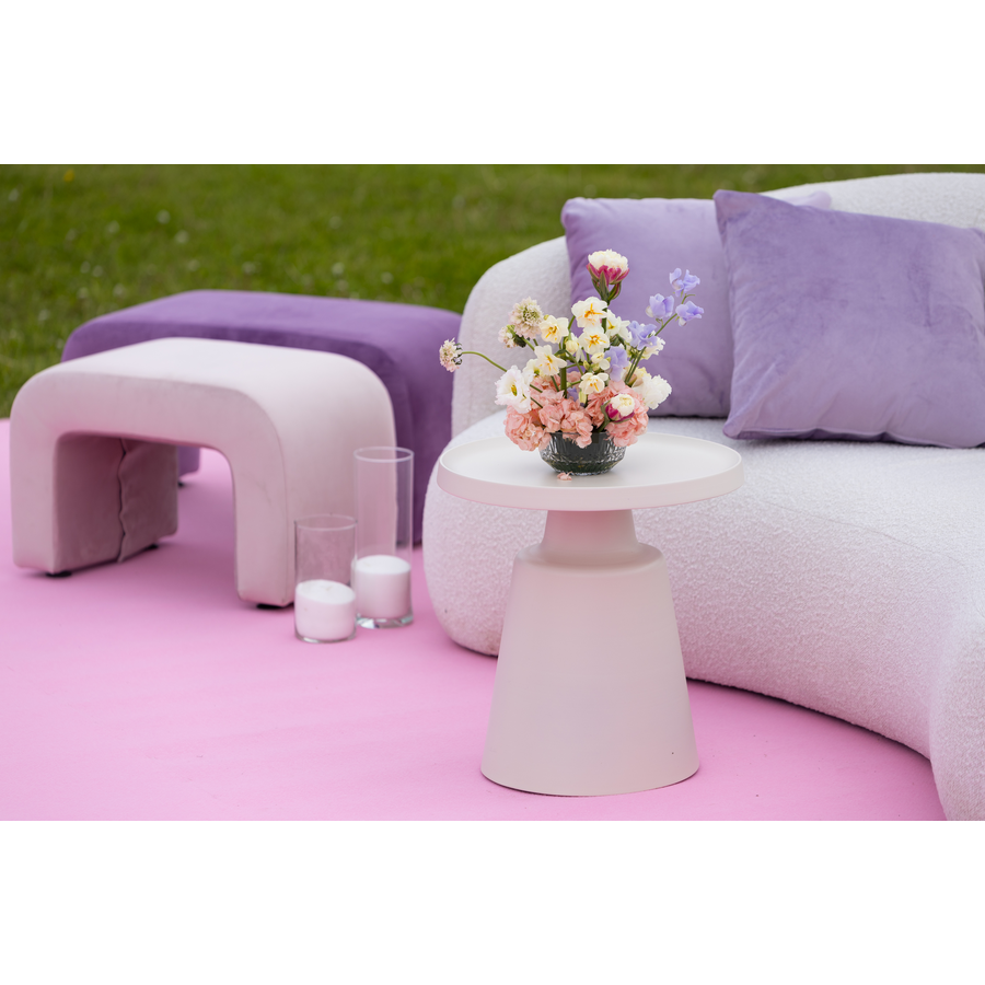 Набор пуфов "Боу" | бледно-розовый бархат - Фото миниатюра 3