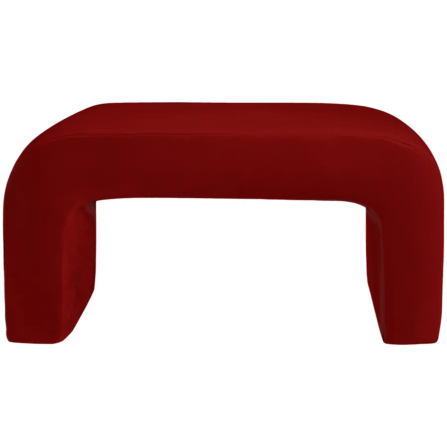 Пуфик "Боу" макс гранатовый бархат - Фото основное 1