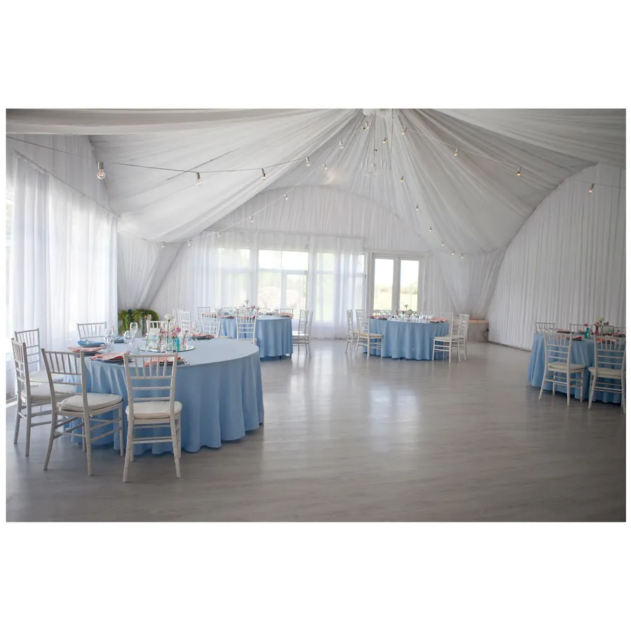 Скатерть "Альфа" пастельно-голубая круглая - Фото миниатюра 4