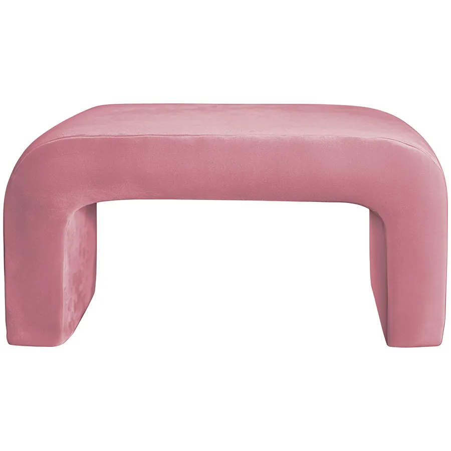 Пуфик "Боу" макс розовая сакура бархат - Фото миниатюра 1