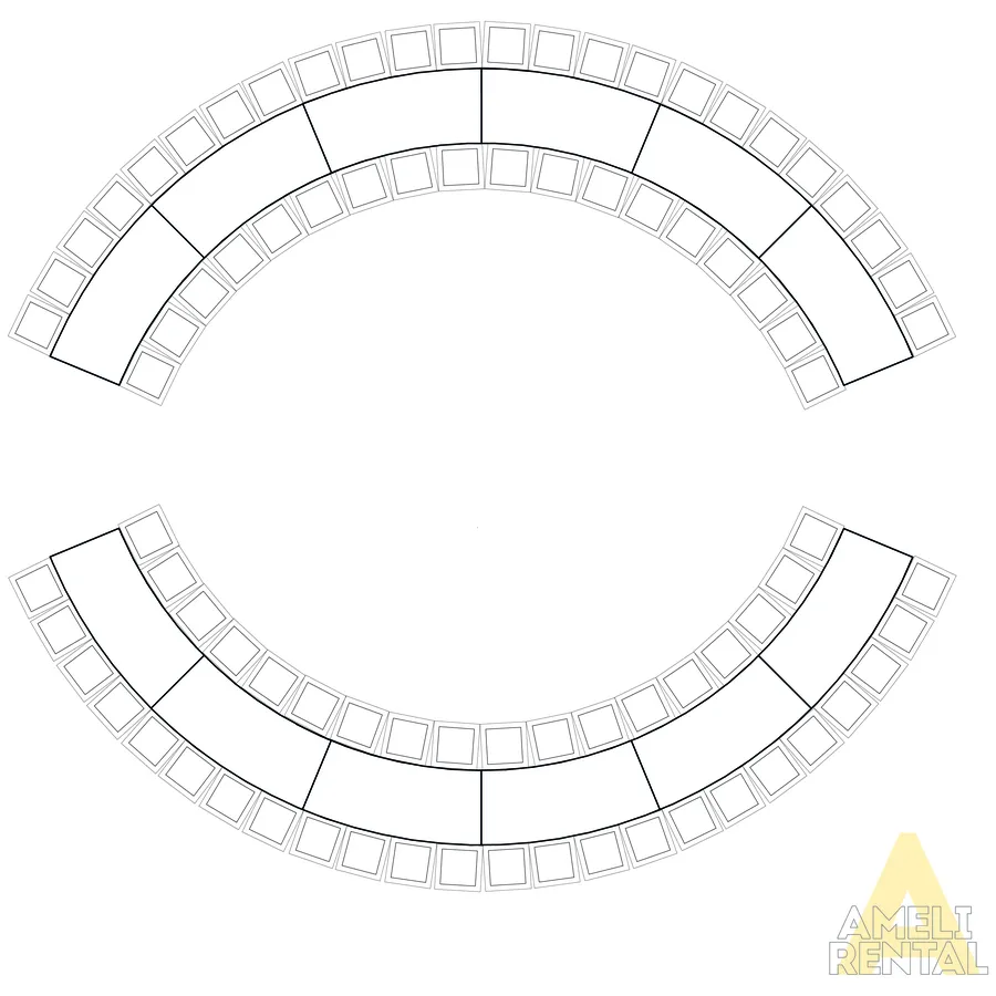 Банкетный стол "Вольф" волна большой белый - Фото миниатюра 3