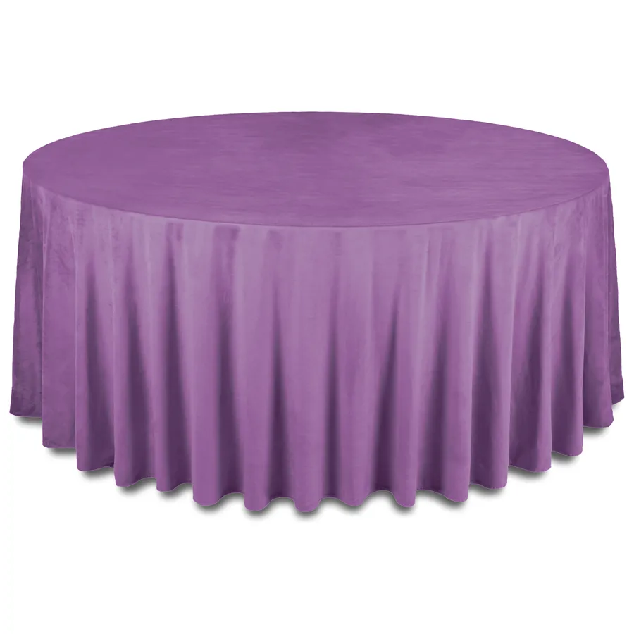 Скатерть бархатная "Бета" | фиолетовый люпин круглая - Фото миниатюра 1
