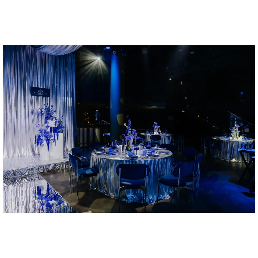 Скатерть "Юми" | серебряная металлик круглая - Фото миниатюра 4