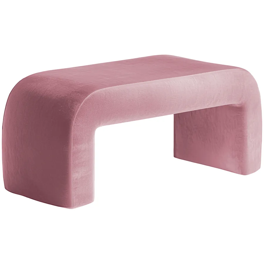 Пуфик "Боу" макс | розовая сакура бархат - Фото миниатюра 2