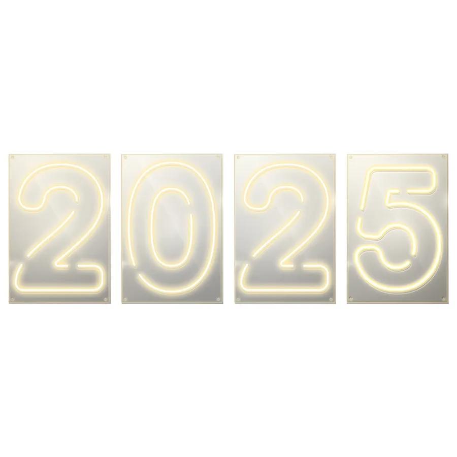 Неоновая надпись “2025” - Фото миниатюра 1