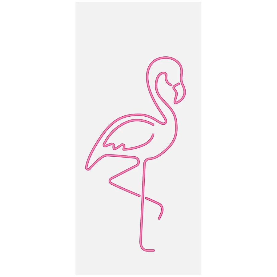 Неоновый силуэт "Фламинго" левый - Фото миниатюра 1
