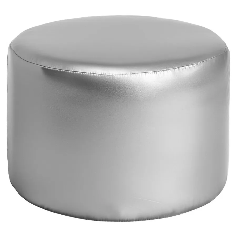 Пуфик "Фуфик" миди серебро - Фото миниатюра 1