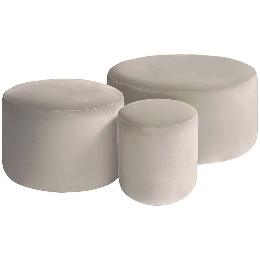 Набор пуфов "Фуфик" кокосовый раф бархат - Фото основное 1