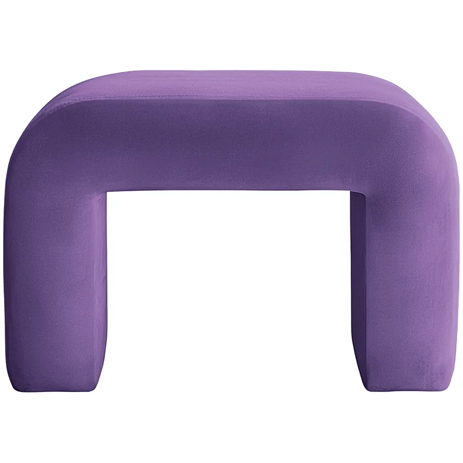 Пуфик "Боу" мини фиолетовый люпин бархат - Фото миниатюра 1