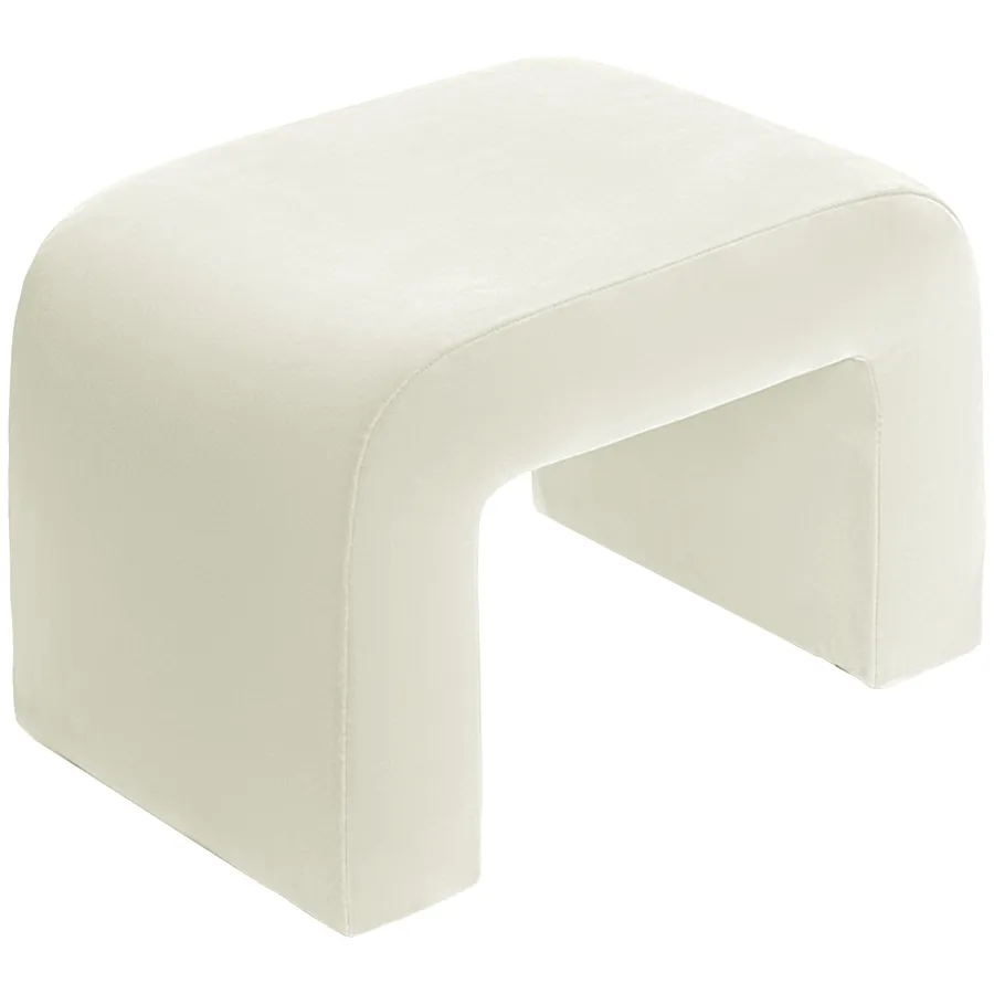 Пуфик "Боу" мини | жемчужный бархат - Фото миниатюра 2